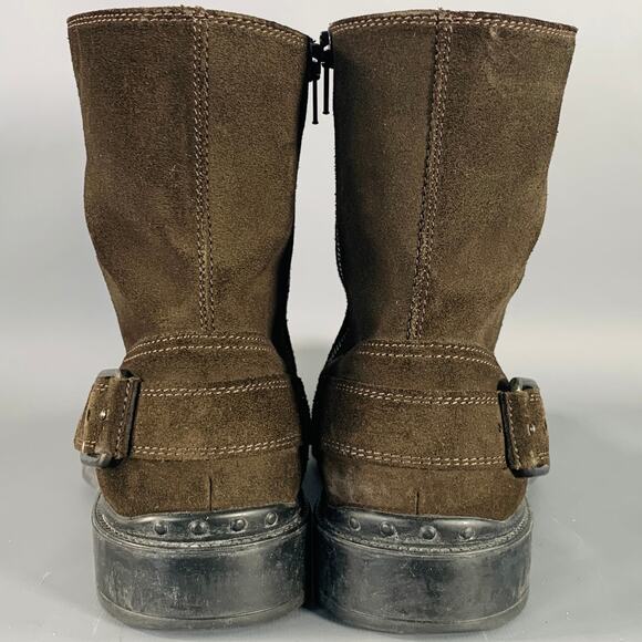 TOD'S Size 8 Brown Suede Side Zipper Ankle Boots - Picture 3 of 8